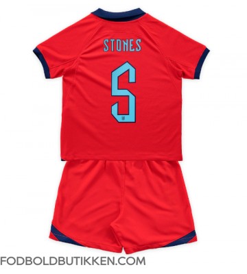 England John Stones #5 Udebanetrøje Børn VM 2022 Kortærmet (+ Korte bukser)